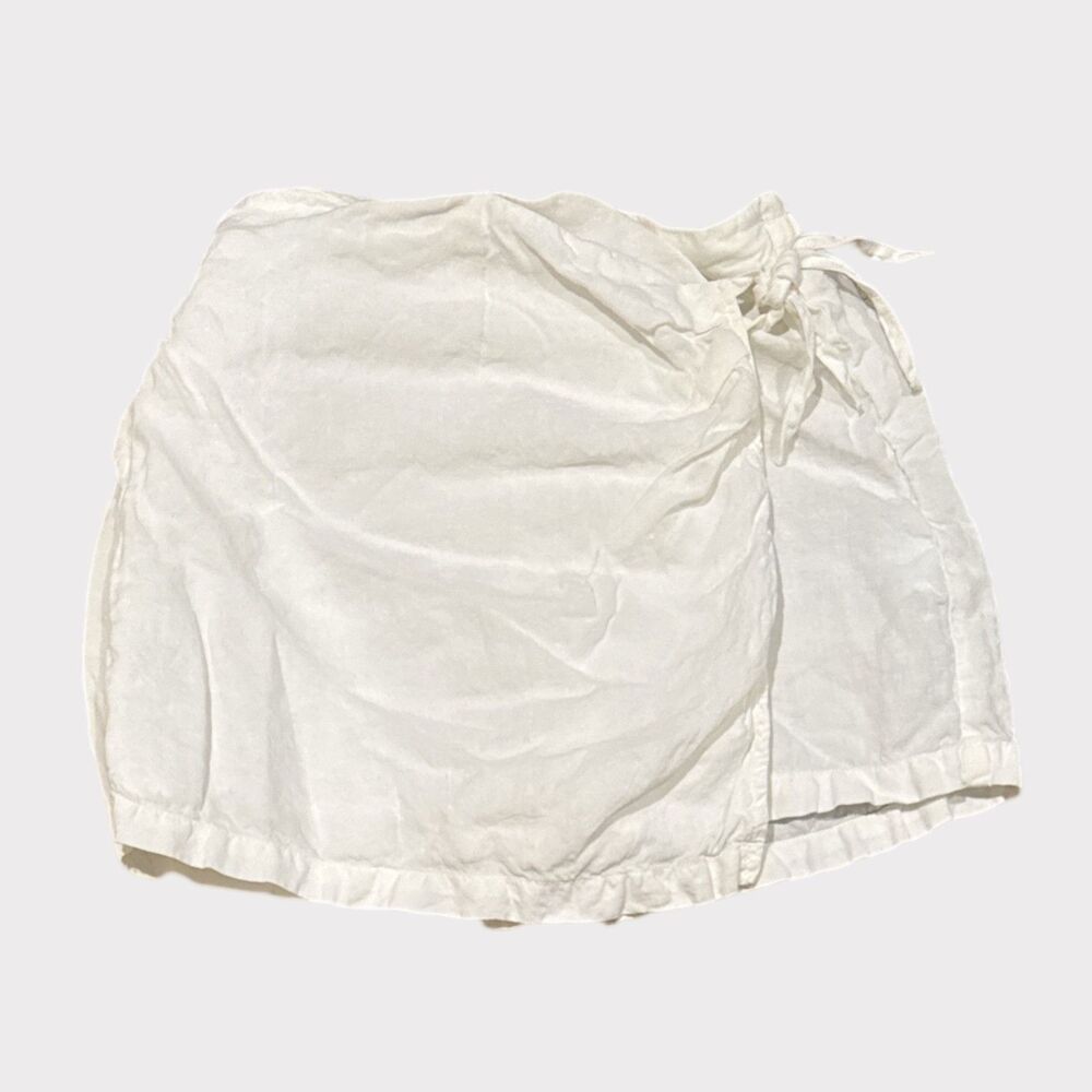 Zara Girls White Linen Wrap Skort - Size 11-12Y